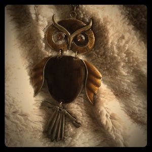 Vintage 70's Owl Necklace Boho